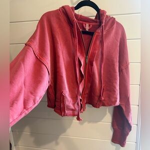 Free people cropped zip up size M